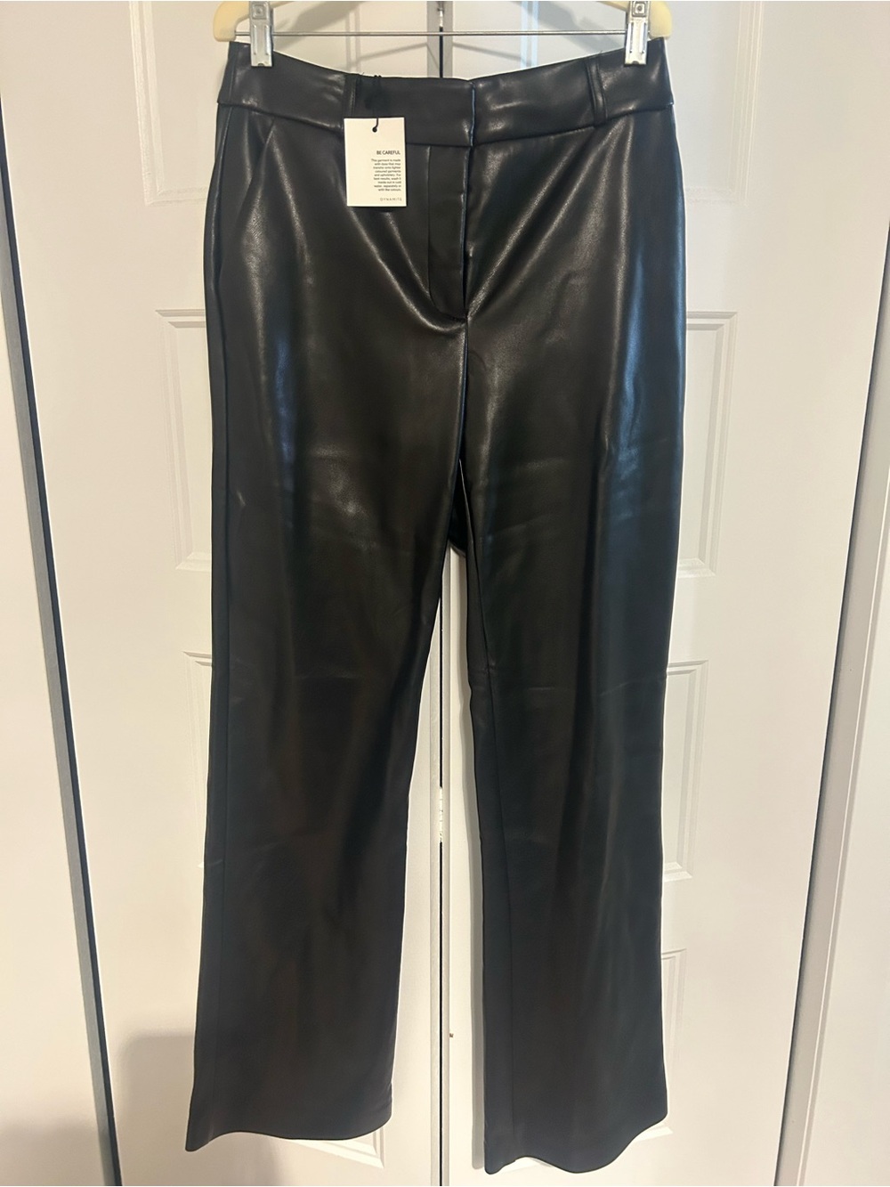 Dynamite Black Faux Leather Wide Leg Jeans